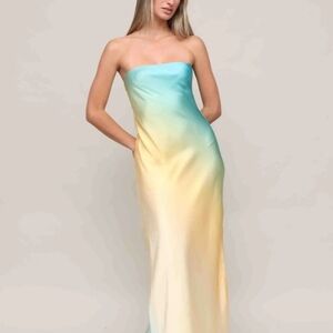 NWT radiant Dawn Maxi Dress With Elegant Strapless Gradient